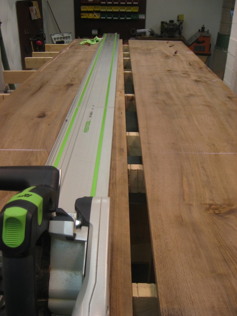 Two Festool Rails Connected to Rip