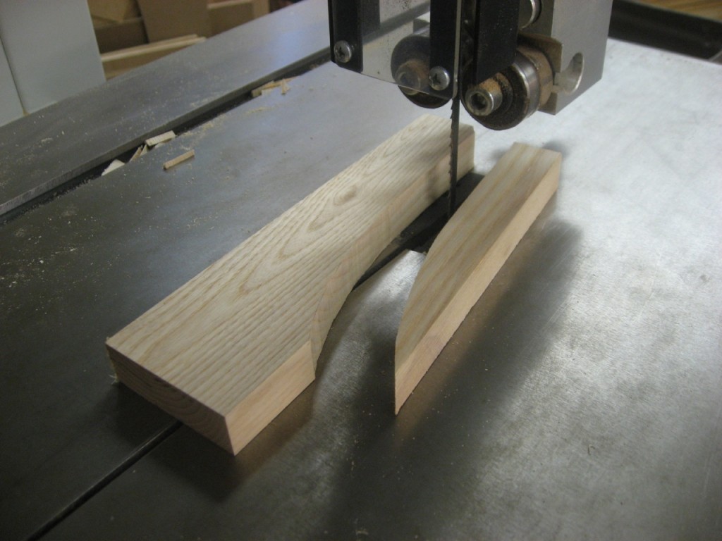 Bandsaw out the shape, close to the line