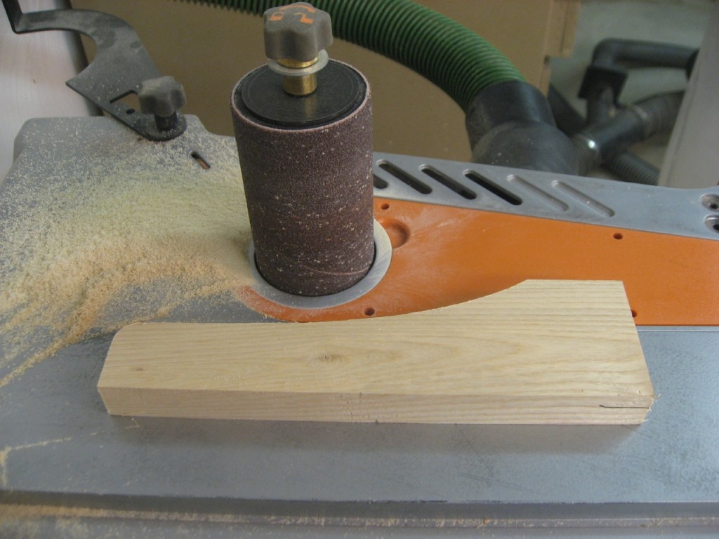 The spindle sander cleans up the bandsaw marks