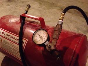 If you need an air-driven impact for a small job, install a quick-disconnect onto your portable air tank, commonly used for refilling flat and underinflated tires. Sometimes this is faster than rolling out a long air hose and waiting for the compressor to complete a cycle.