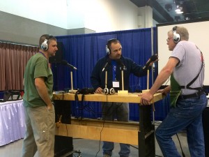 The gentlemen from Modern Woodworker's Association (MWA) recording their show with Mike Siemsen from Mike Siemsen's School of Woodworking