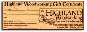 Highland Woodworking Gift Certificate