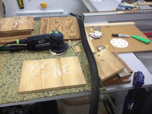 Using the jig you use to cut sandpaper for your quarter-sheet sanding pad, just line it up and follow the dado. Haven’t made that jig yet? Click here to follow the steps.