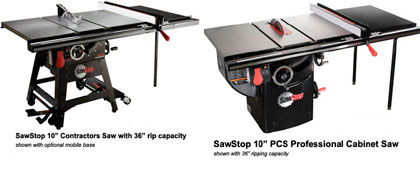 Used sawstop deals table saw