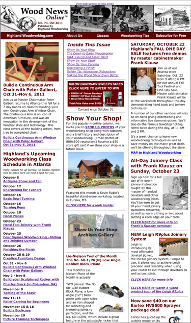 Highland diy Woodworker Wood News Online, No. 74, October ...
