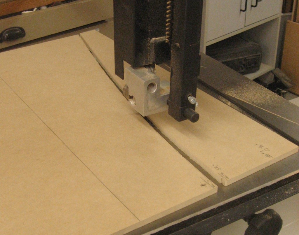 The bandsaw roughs out the template curve