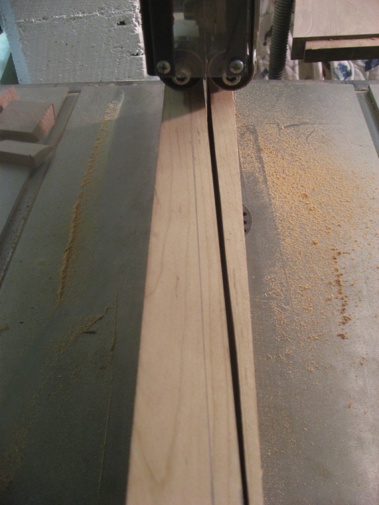Cut along the grain lines to have consistent inlay material.