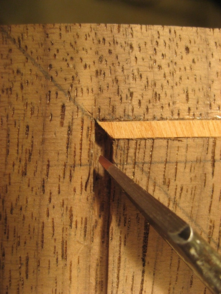 Chisel the Inlay at 45 Degrees
