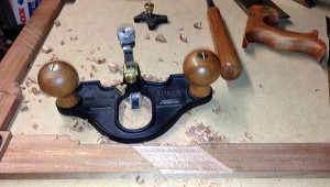 Joint cleaned up with the router plane.