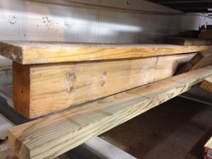 This 4x6x10' white pine timber was lying in the mud in front of a Family Dollar store being built in our town. A little washing and scraping and it was ready to go into storage, awaiting its eventual use.